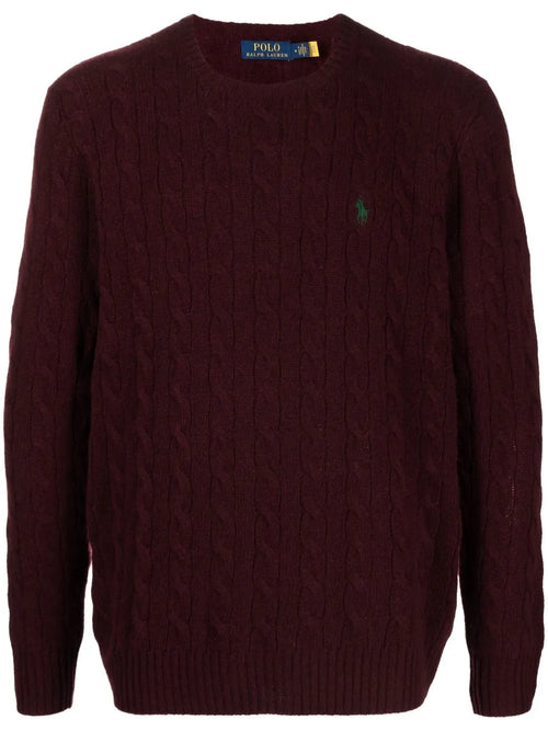 suéter de cashmere tricotado com trança