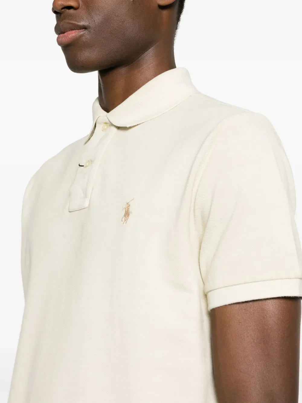 camisa polo de algodão com logotipo bordado