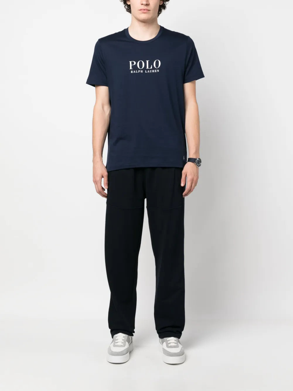 camiseta de algodão com estampa de logotipo
