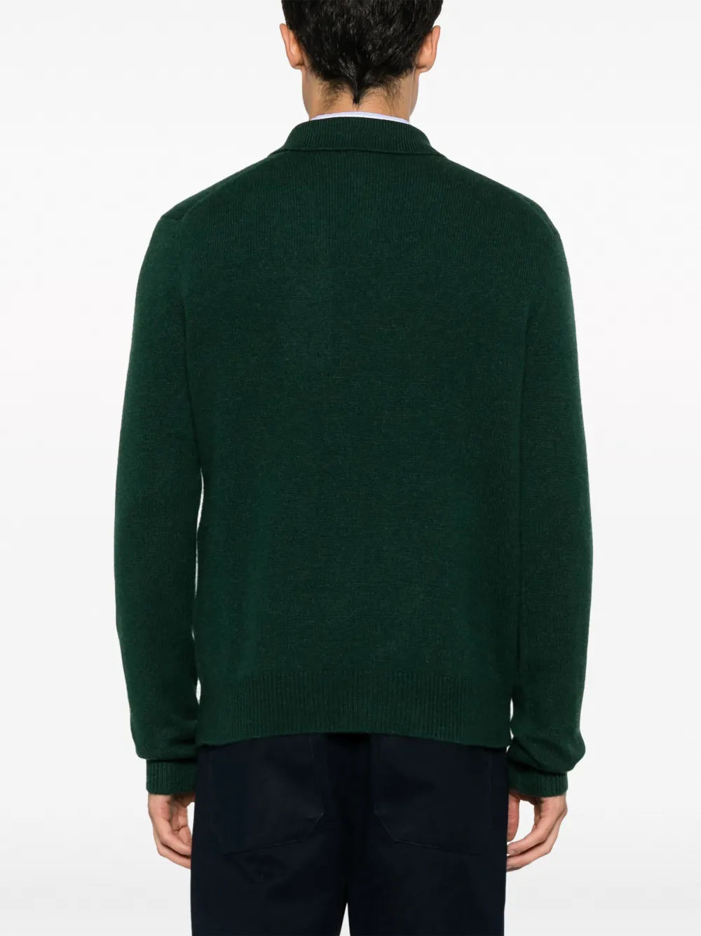camisa polo de cashmere de manga comprida