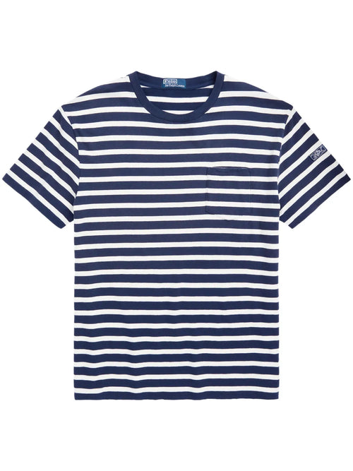 camiseta de algodão com patch de logotipo