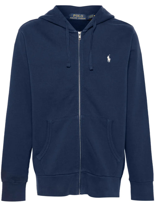 Moletom com capuz de algodão bordado Polo Pony