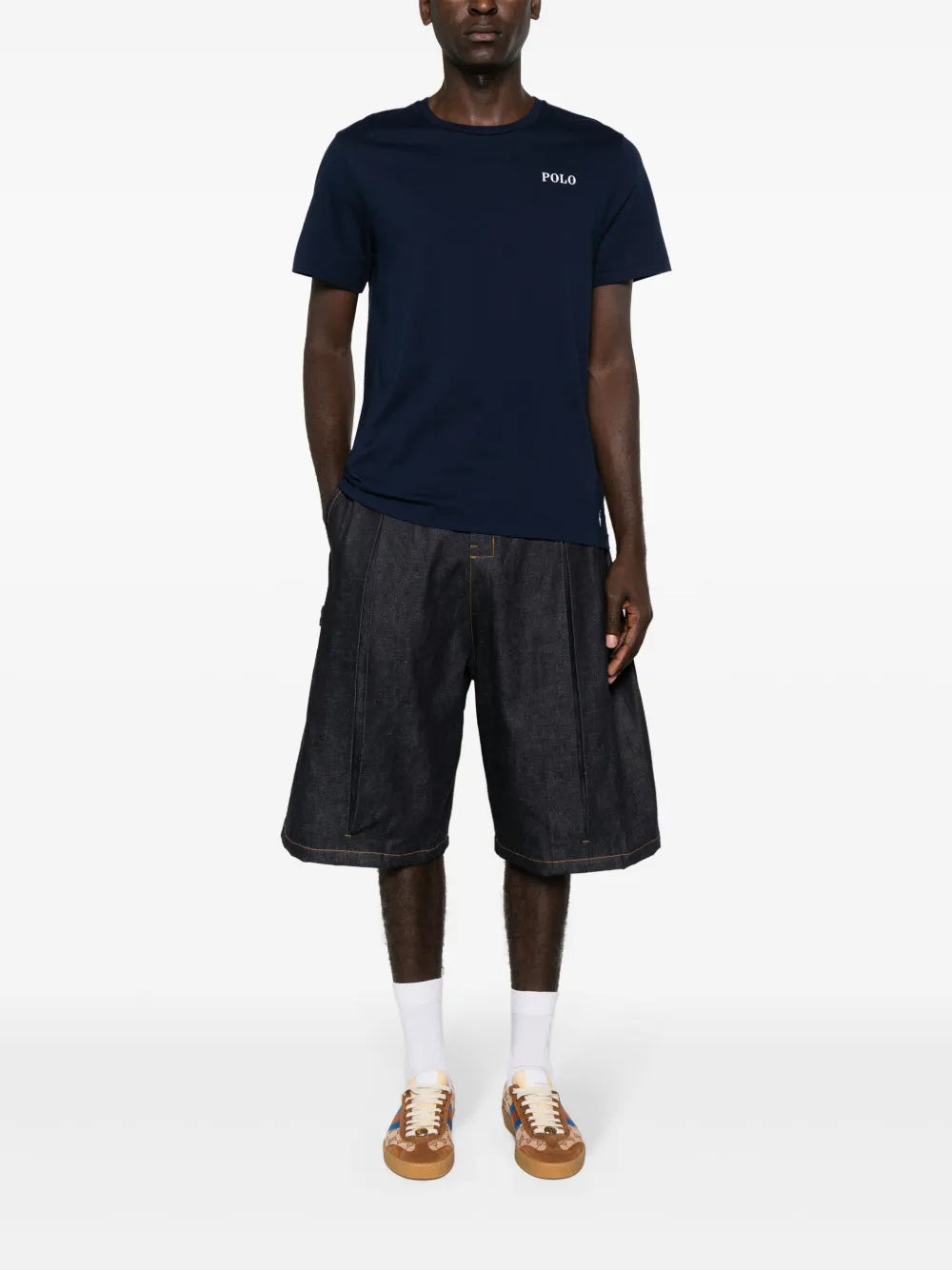 camiseta de algodão com estampa de logotipo