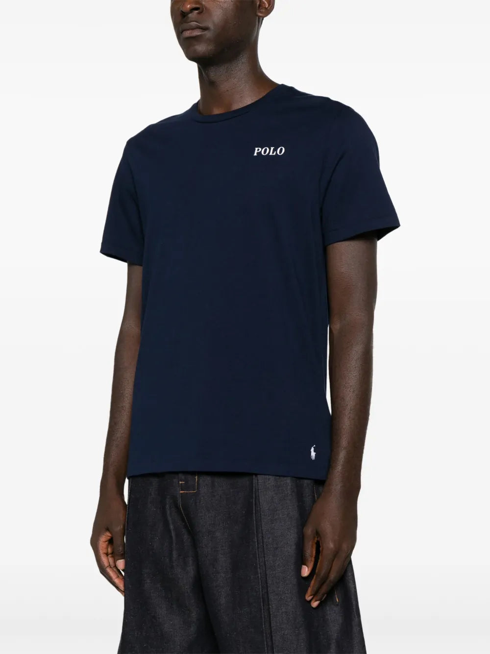 camiseta de algodão com estampa de logotipo