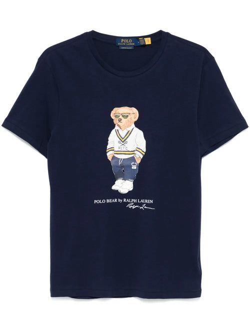 Camiseta Polo com estampa de urso