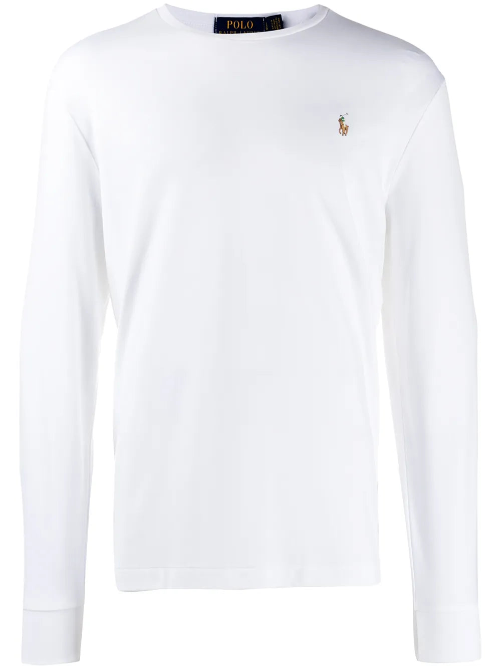camiseta de manga comprida com logotipo bordado
