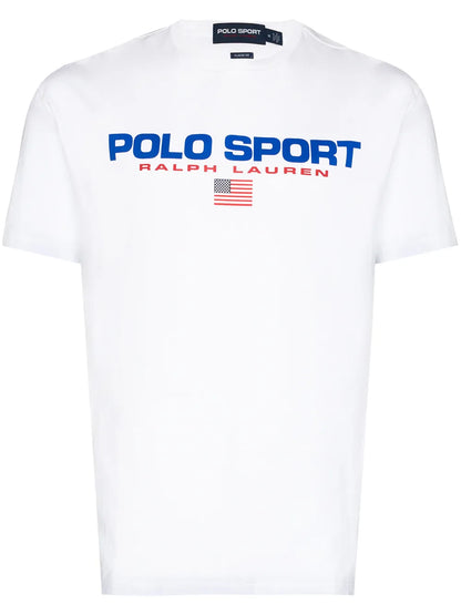 camiseta com estampa de logotipo