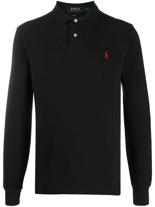 camisa polo com logotipo bordado