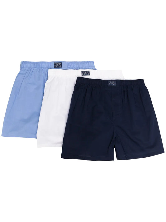 boxers de algodão com remendo de logotipo (pacote com 3)
