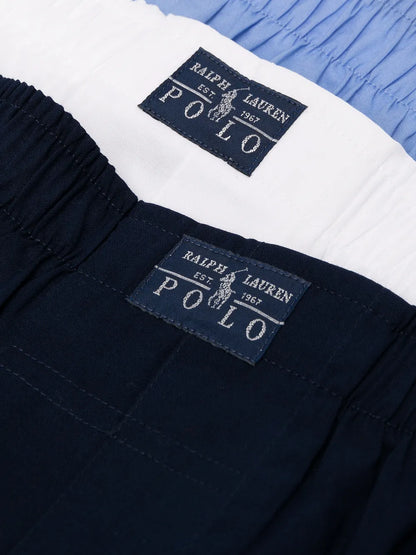 boxers de algodão com remendo de logotipo (pacote com 3)