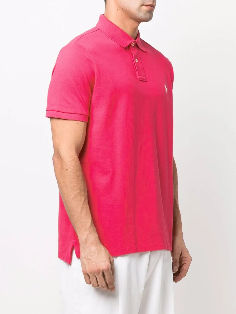 camisa polo bordada em piqué