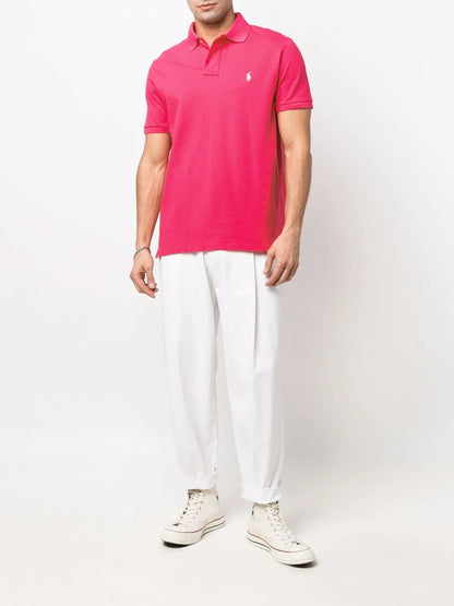 camisa polo bordada em piqué
