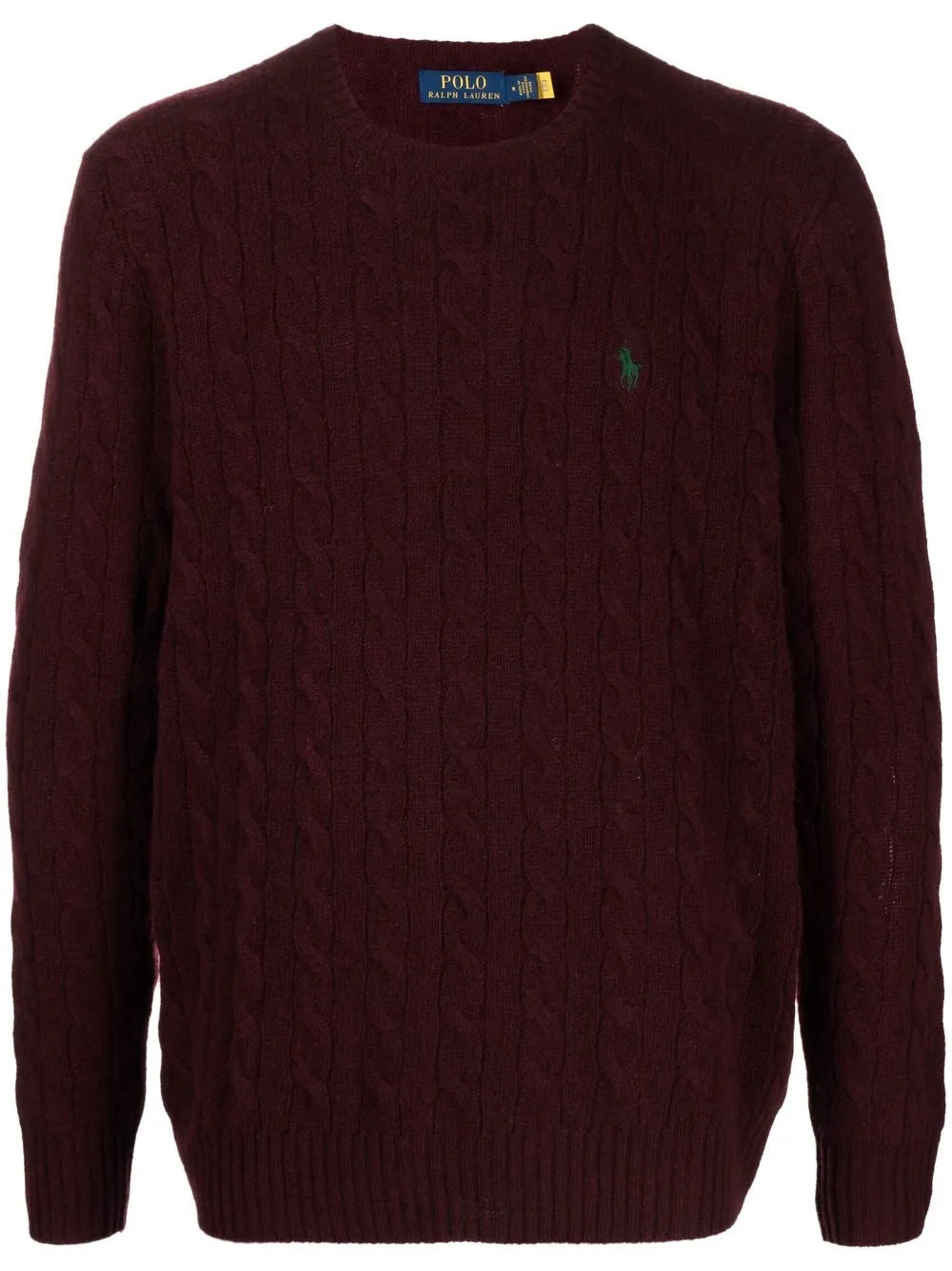 suéter de cashmere tricotado com trança