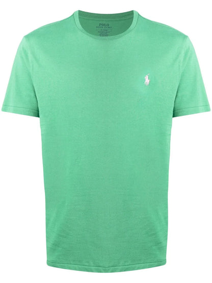 camiseta de algodão com logotipo bordado
