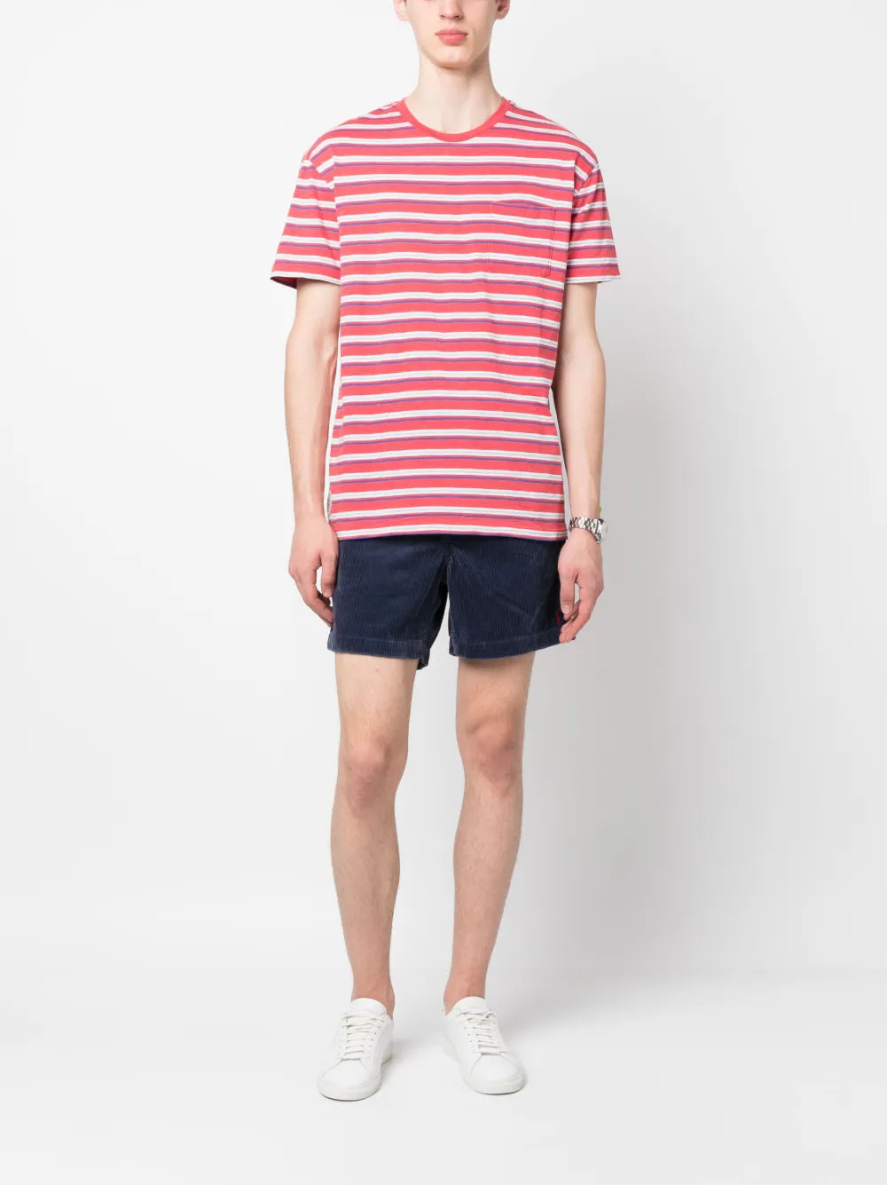 shorts de veludo cotelê com cordão