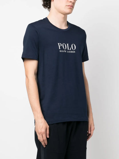 camiseta de algodão com estampa de logotipo