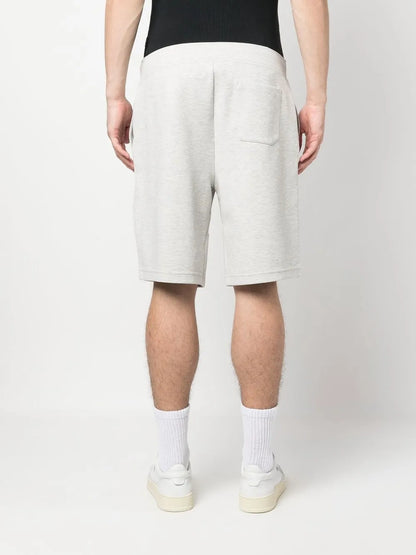 shorts esportivos com bordado de logotipo