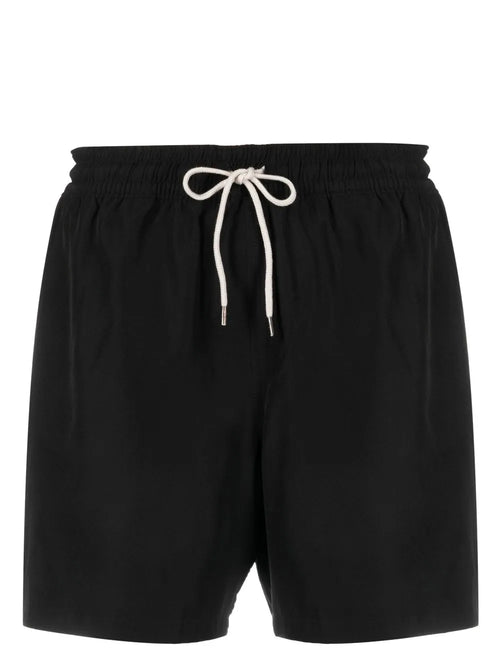 shorts com cós com cordão e patch de logotipo