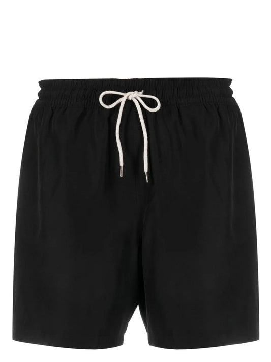 shorts com cós com cordão e patch de logotipo