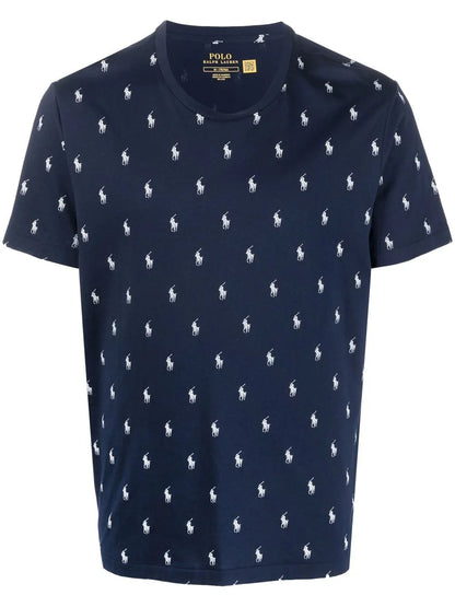 camiseta de algodão com estampa de logotipo