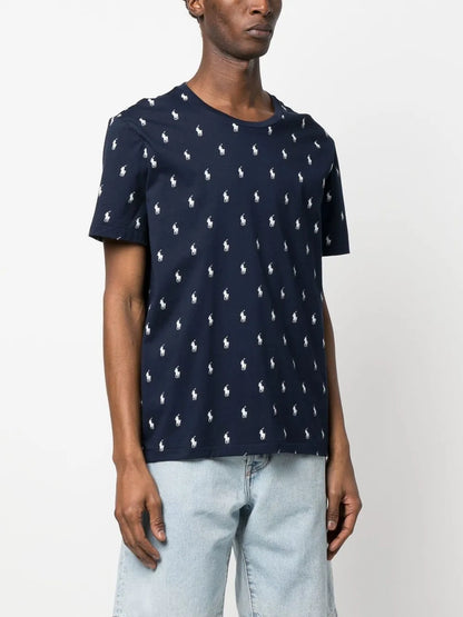 camiseta de algodão com estampa de logotipo