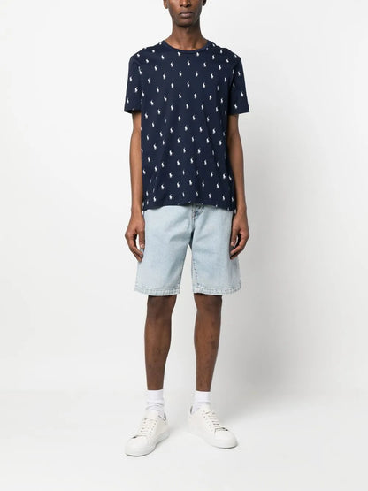 camiseta de algodão com estampa de logotipo