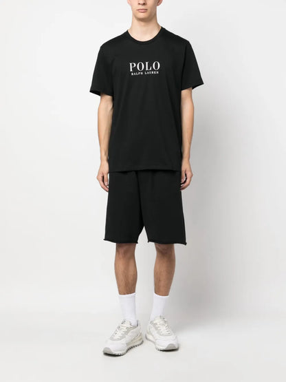 camiseta de algodão com estampa de logotipo