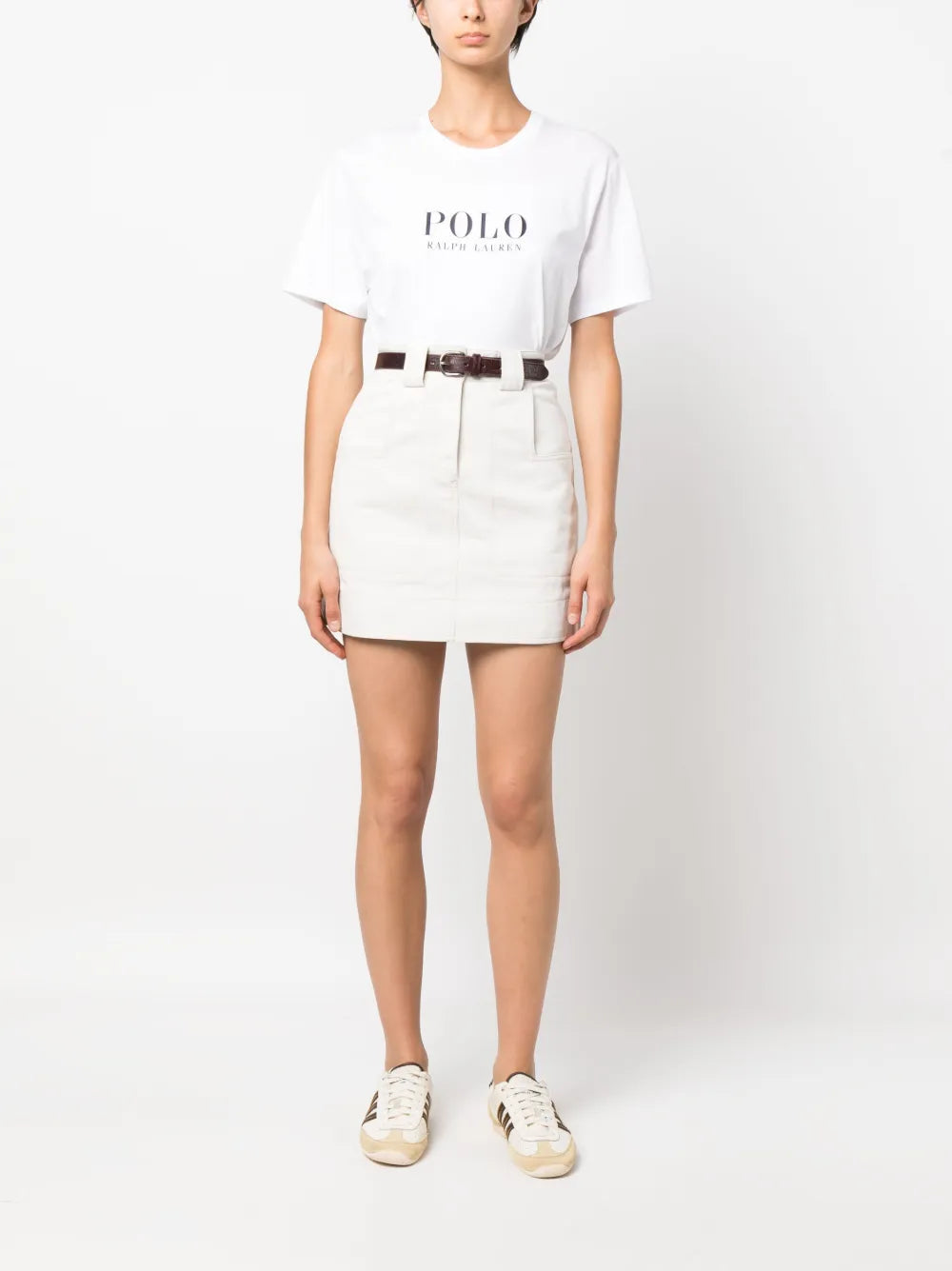 camiseta de algodão com estampa de logotipo