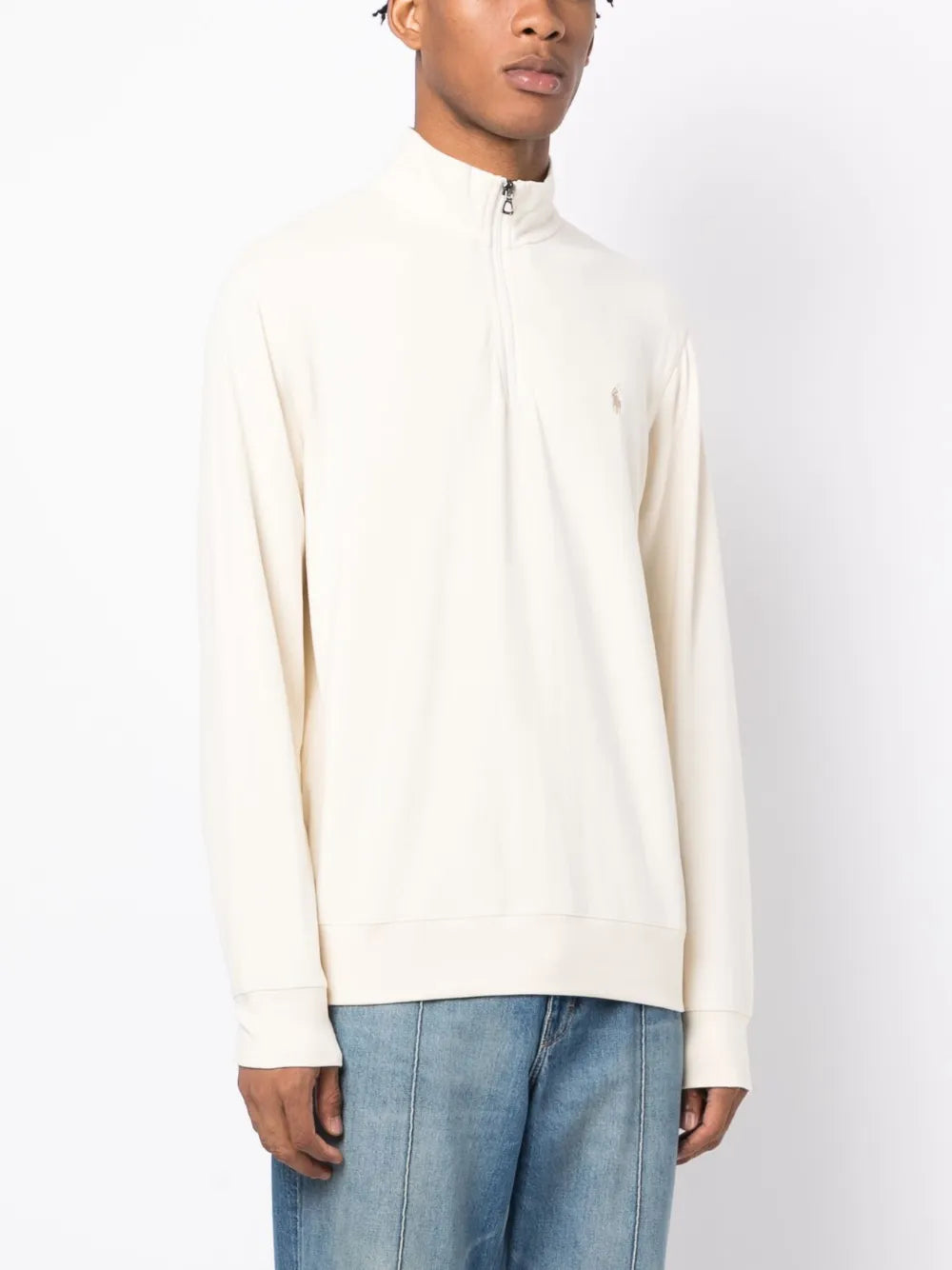 Blusa Polo com zíper e motivo Pony