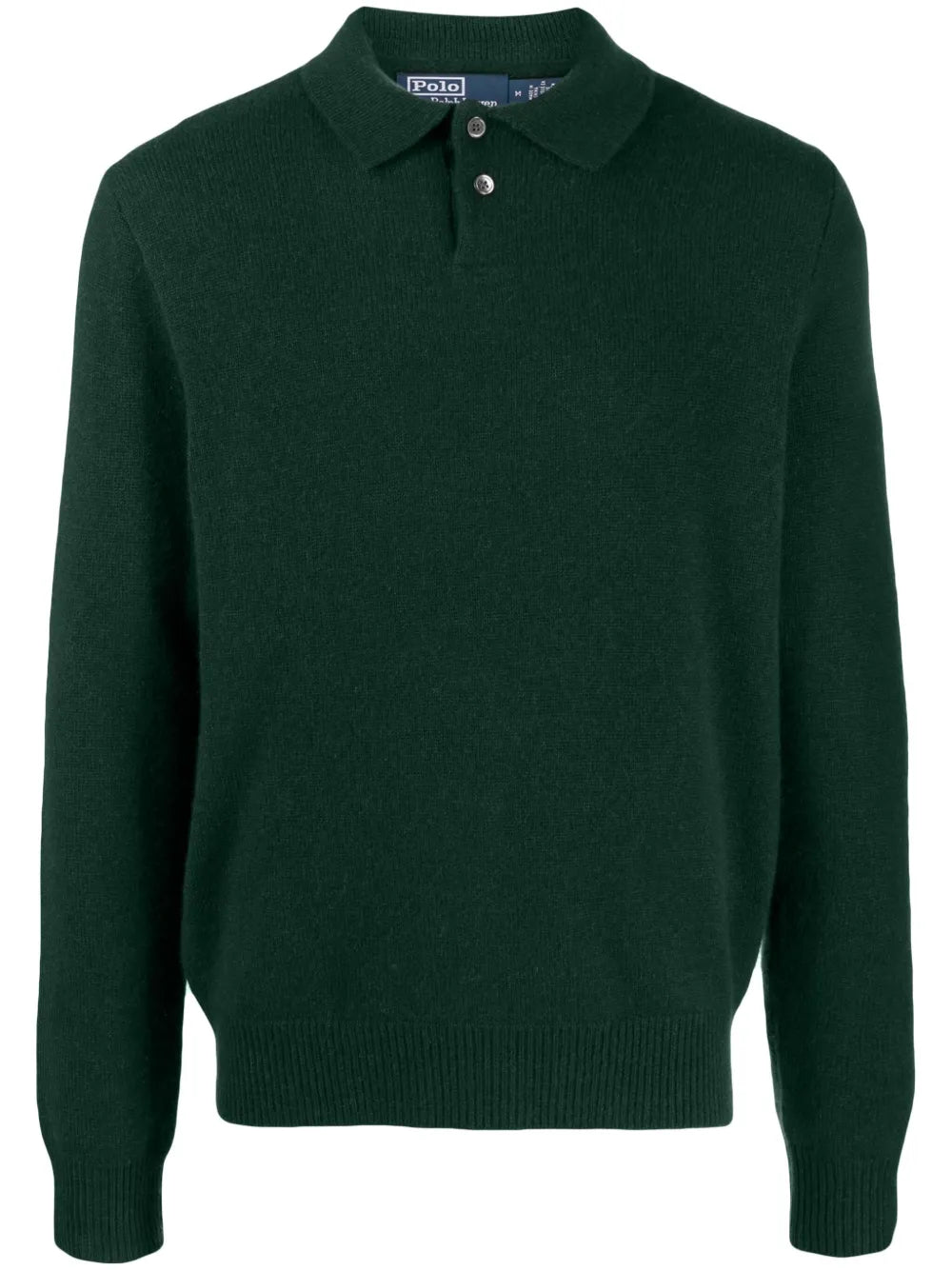camisa polo de cashmere de manga comprida