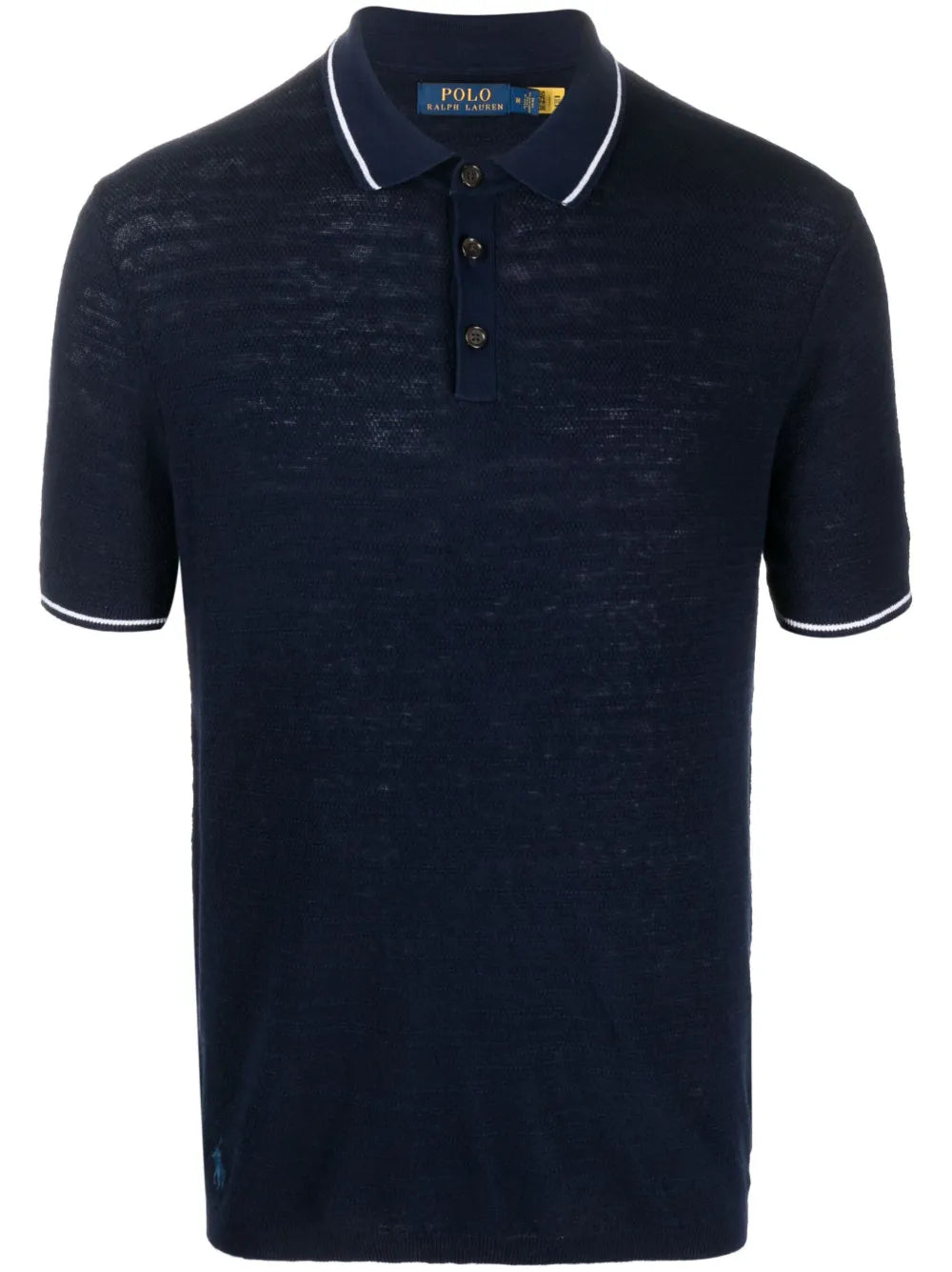 camisa polo de manga curta com logotipo bordado