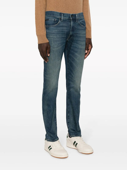 jeans slim fit de cintura baixa