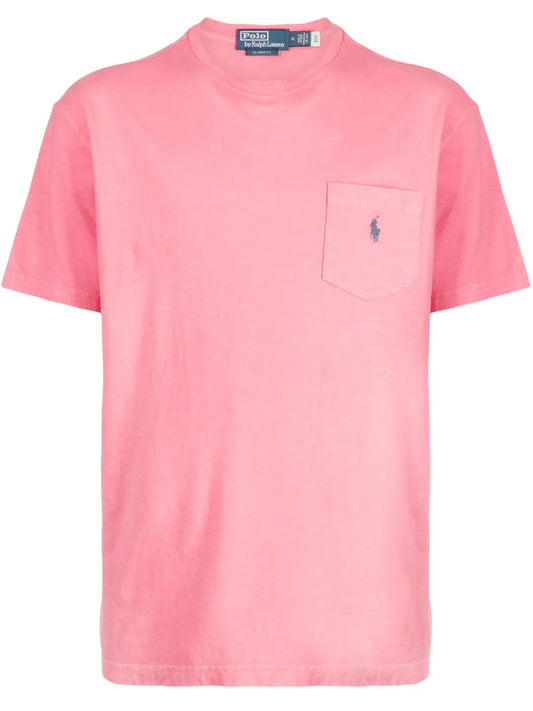 camiseta de manga curta com motivo bordado