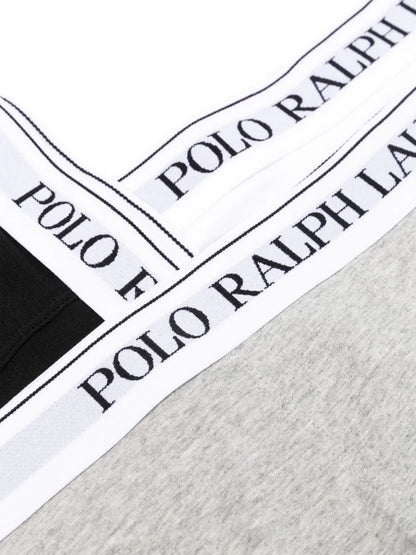 calcinhas de algodão com cós com logotipo (conjunto de três)