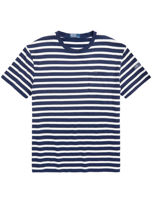 camiseta de algodão com patch de logotipo