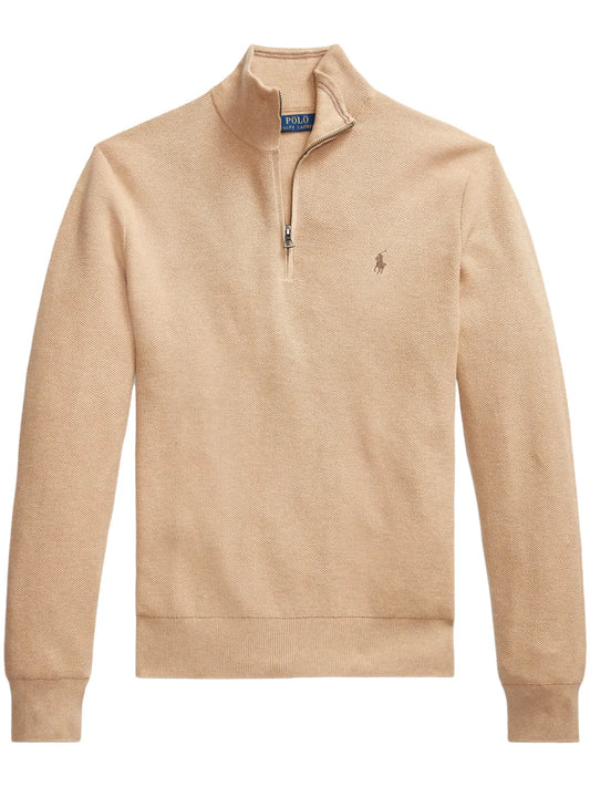 Blusa Polo Pony com meio zíper