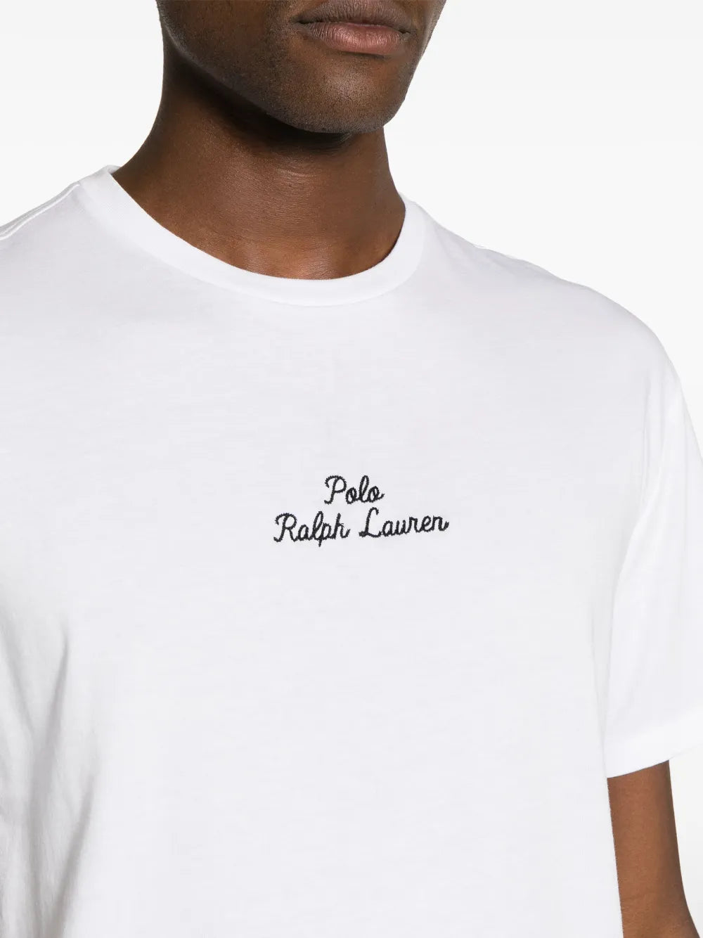 camiseta de algodão com logotipo bordado