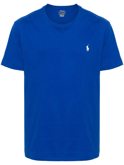 camiseta de algodão com logotipo bordado