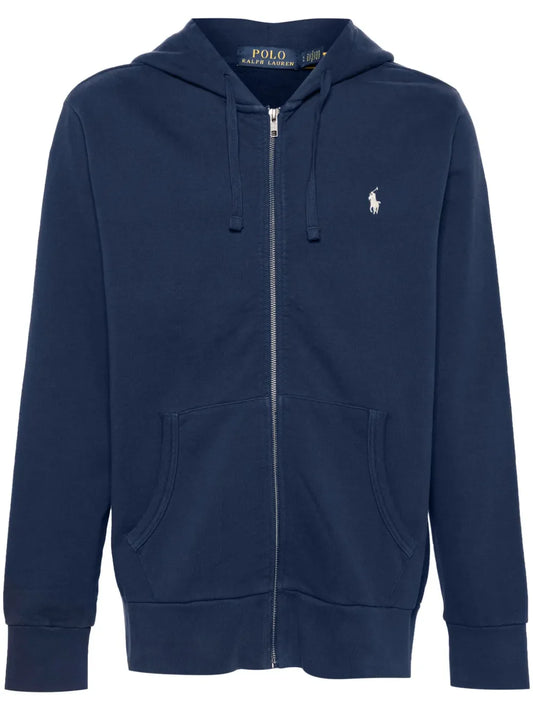 Moletom com capuz de algodão bordado Polo Pony
