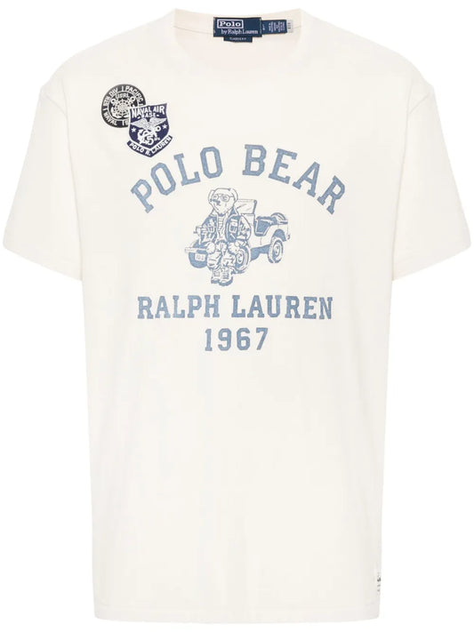Camiseta Polo com estampa de urso
