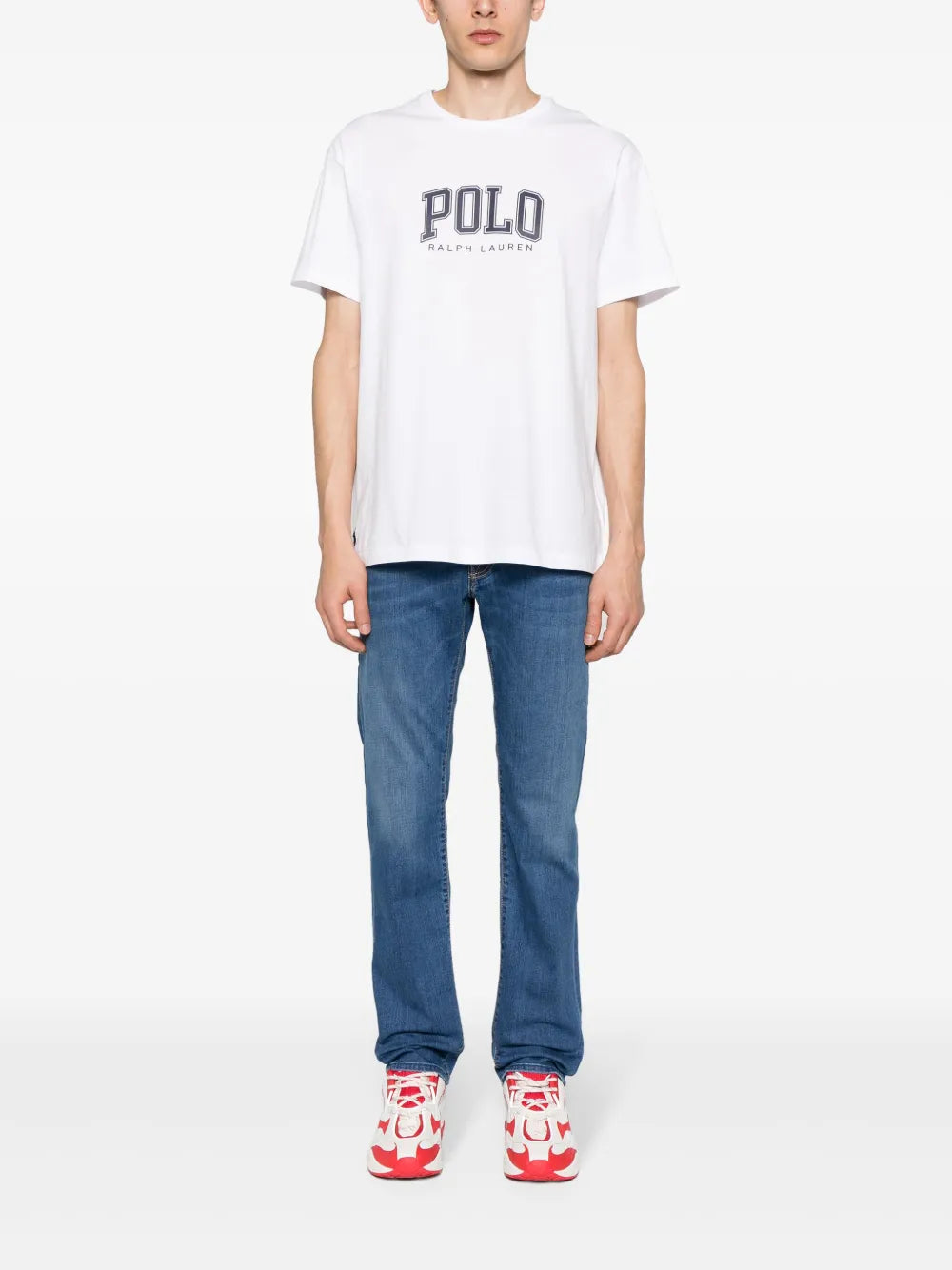 camiseta de algodão com estampa de logotipo