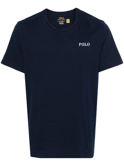 camiseta de algodão com estampa de logotipo