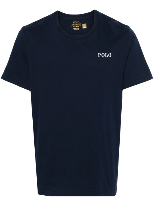 camiseta de algodão com estampa de logotipo