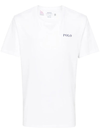 camiseta de algodão com estampa de logotipo