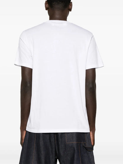 camiseta de algodão com estampa de logotipo