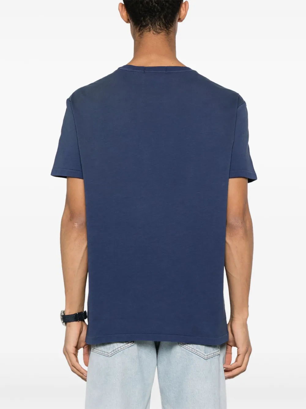 camiseta de algodão com estampa de logotipo
