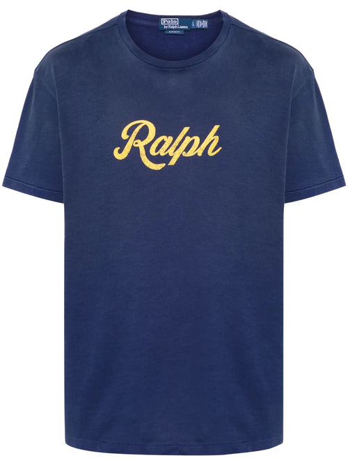 camiseta de algodão com estampa de logotipo