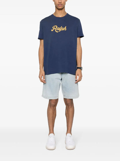 camiseta de algodão com estampa de logotipo