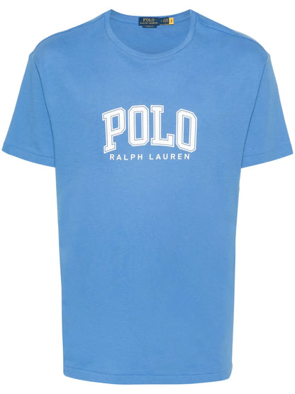 camiseta de algodão com estampa de logotipo