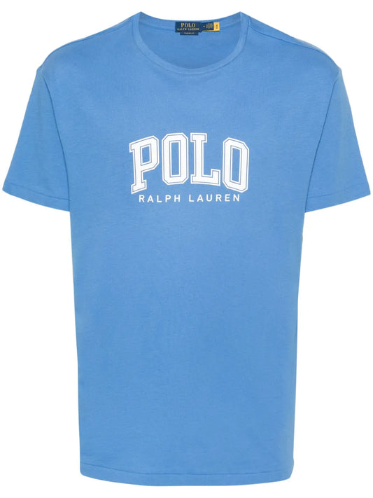 camiseta de algodão com estampa de logotipo
